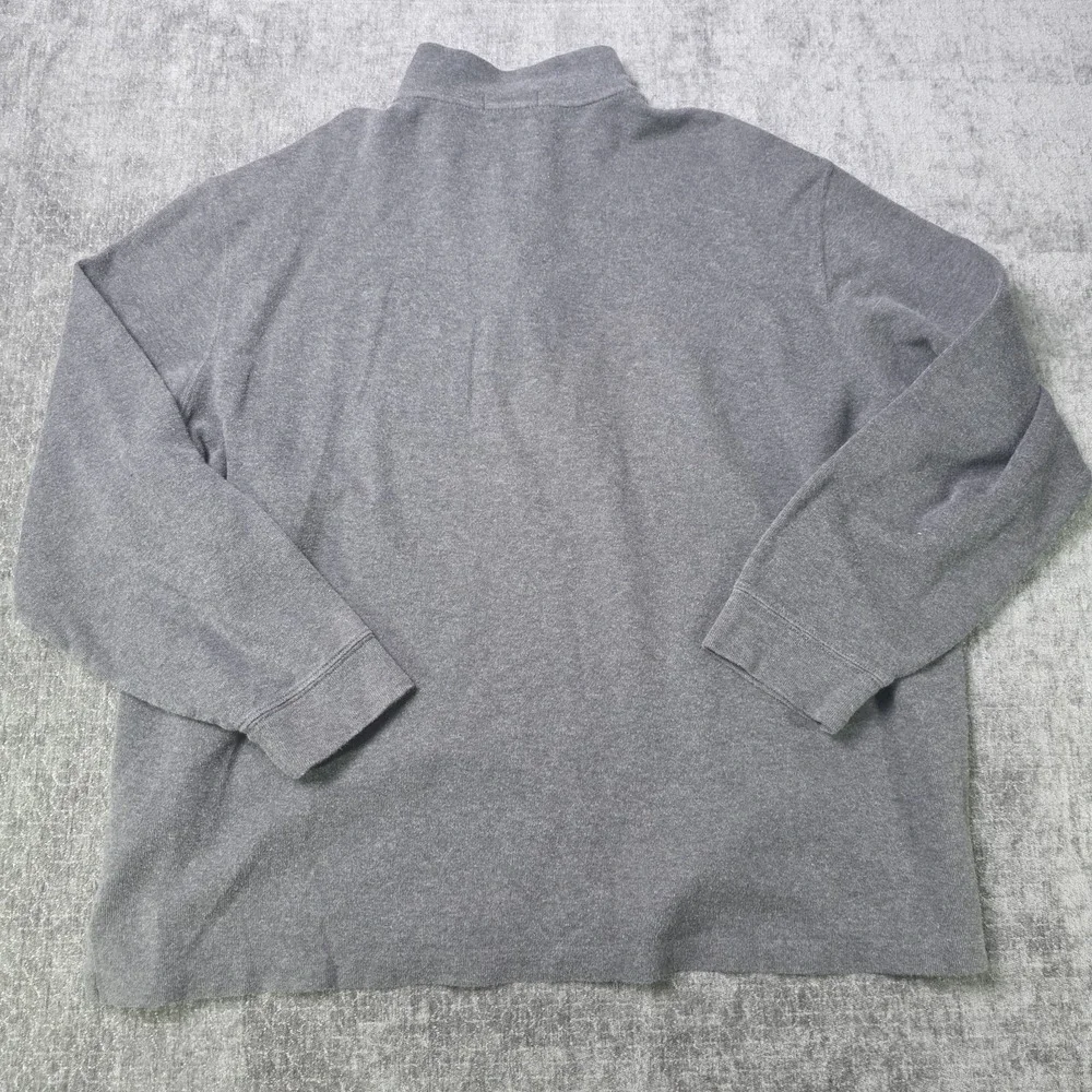 Polo Ralph Lauren Sweater Mens XXL Gray 1/4 Zip Estate Rib Flesh Pony Boxy 2XL
